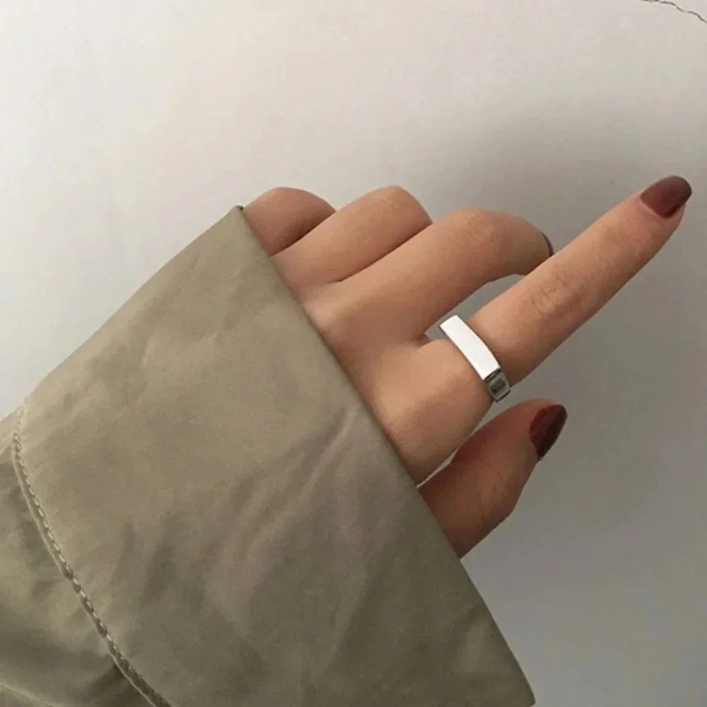 925 Sterling Silver Bar Ring Twist Wrap Ring Dainty Minimalist Stackable Ring - Picture 6 of 7